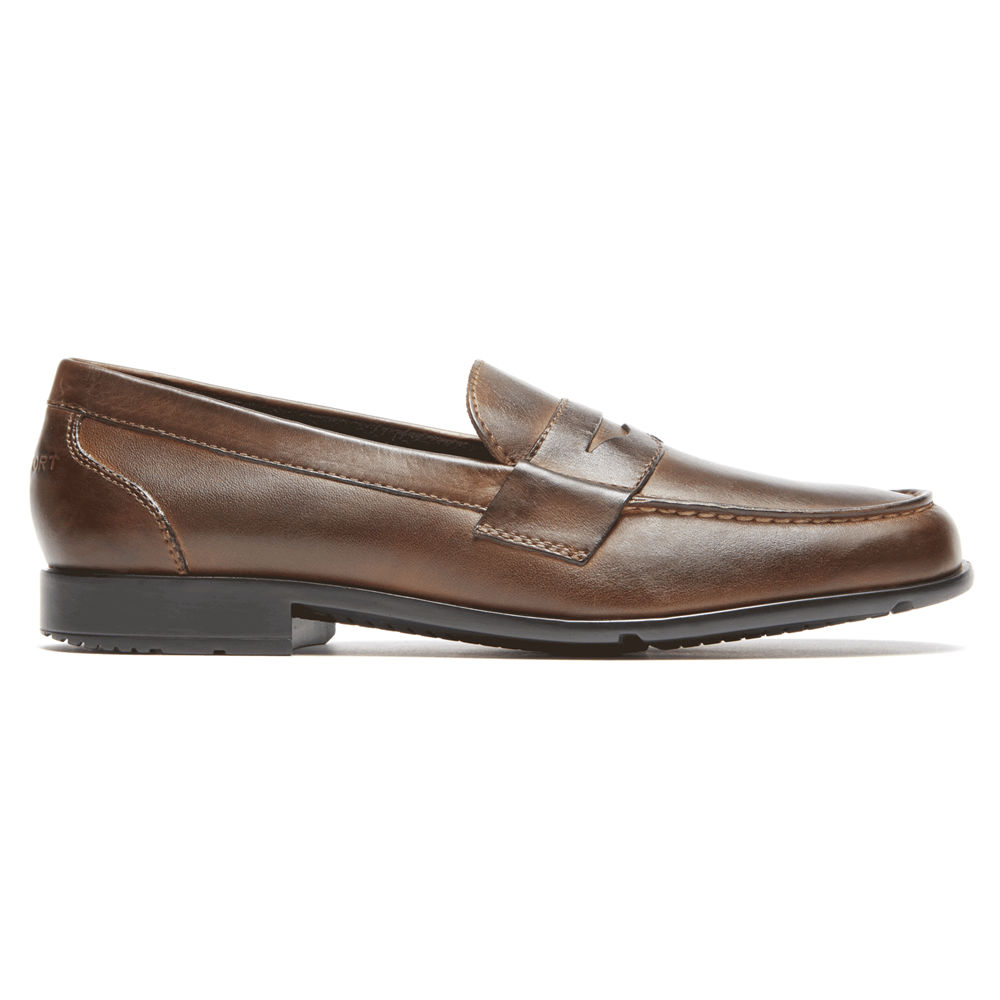 Mocasines Rockport Hombre Mexico - Classic Penny Marrom Oscuro - SQDCO4973